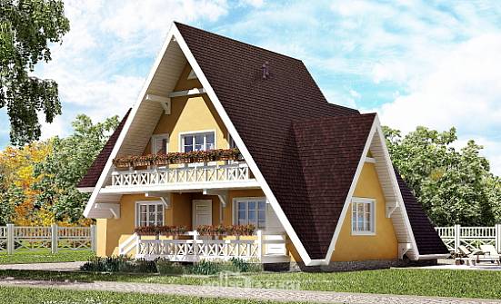 155-008-П Проект двухэтажного дома мансардный этаж, современный дом из дерева Черкесск | Проекты домов от House Expert