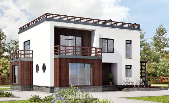 215-002-П Проект двухэтажного дома, современный коттедж из поризованных блоков Черкесск | Проекты домов от House Expert