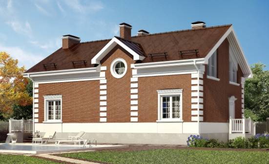 160-009-П Проект двухэтажного дома мансардный этаж, небольшой домик из керамзитобетонных блоков Черкесск | Проекты домов от House Expert