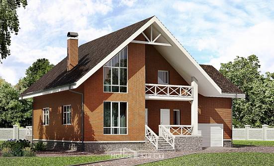 215-001-П Проект двухэтажного дома мансардный этаж и гаражом, простой домик из керамзитобетонных блоков Черкесск | Проекты домов от House Expert