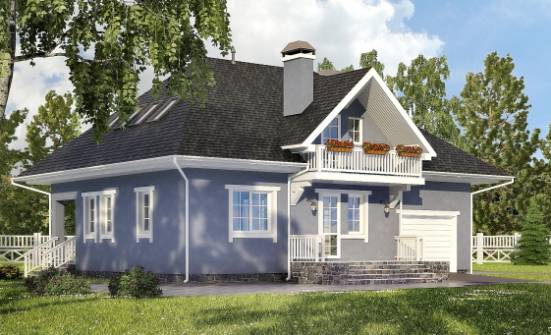 200-001-П Проект двухэтажного дома мансардой, гараж, современный дом из арболита Карачаевск | Проекты домов от House Expert