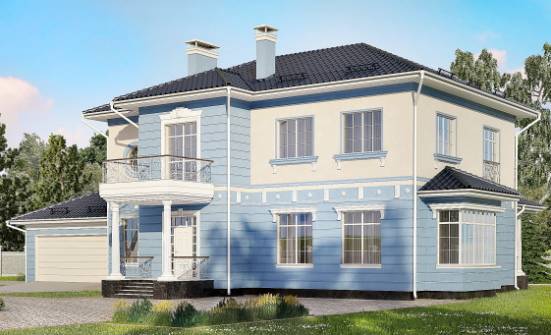 285-003-Л Проект двухэтажного дома и гаражом, красивый коттедж из кирпича Черкесск | Проекты домов от House Expert