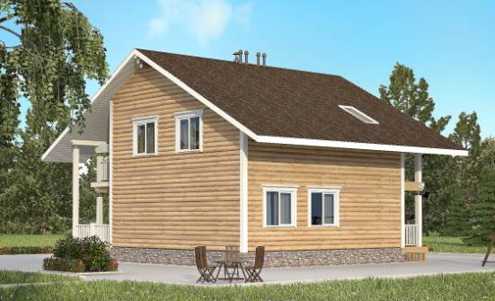 130-001-П Проект двухэтажного дома мансардой, скромный коттедж из дерева Черкесск | Проекты домов от House Expert