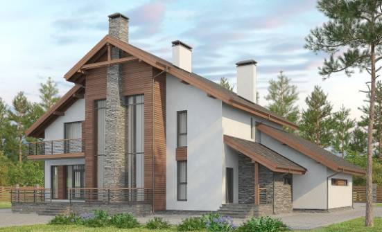 270-003-Л Проект двухэтажного дома с мансардой и гаражом, огромный дом из арболита Черкесск | Проекты домов от House Expert
