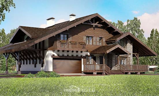 320-001-П Проект двухэтажного дома мансардой, гараж, современный коттедж из кирпича Черкесск | Проекты домов от House Expert
