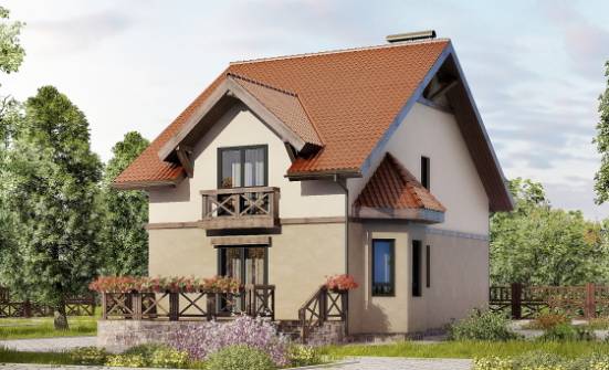 120-003-Л Проект двухэтажного дома мансардой, недорогой загородный дом из арболита Карачаевск | Проекты домов от House Expert