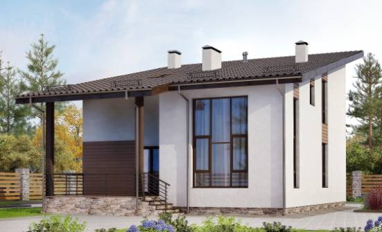 140-005-П Проект двухэтажного дома с мансардой, современный дом из пеноблока Карачаевск | Проекты домов от House Expert