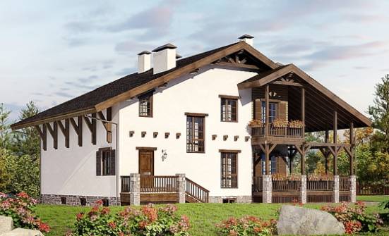 400-004-П Проект трехэтажного дома мансардой, гараж, огромный дом из кирпича Черкесск | Проекты домов от House Expert