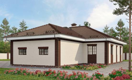160-015-П Проект одноэтажного дома, гараж, бюджетный домик из блока Черкесск | Проекты одноэтажных домов от House Expert