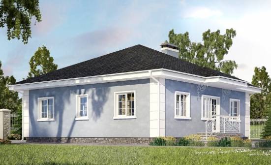 100-001-П Проект одноэтажного дома, современный домик из поризованных блоков Черкесск | Проекты одноэтажных домов от House Expert