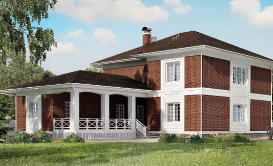 315-001-П Проект двухэтажного дома, гараж, классический коттедж из кирпича Черкесск | Проекты домов от House Expert