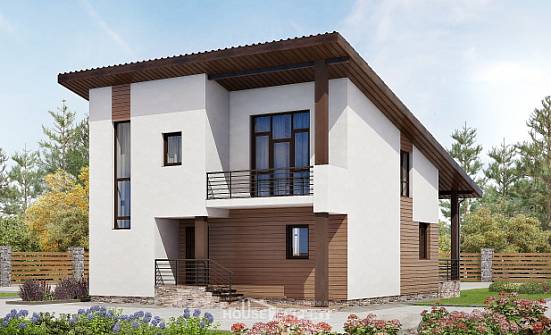 140-005-П Проект двухэтажного дома с мансардой, современный дом из пеноблока Карачаевск | Проекты домов от House Expert