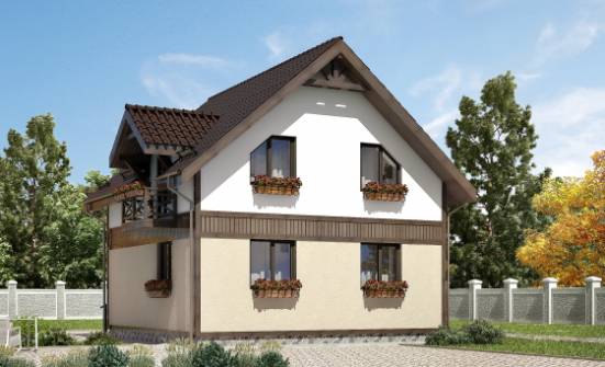 105-001-П Проект двухэтажного дома мансардой, простой дом из газосиликатных блоков Карачаевск | Проекты домов от House Expert