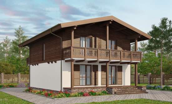 150-016-Л Проект двухэтажного дома мансардой, красивый дом из поризованных блоков Карачаевск | Проекты домов от House Expert