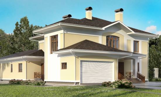375-002-Л Проект двухэтажного дома и гаражом, современный домик из кирпича Черкесск | Проекты домов от House Expert