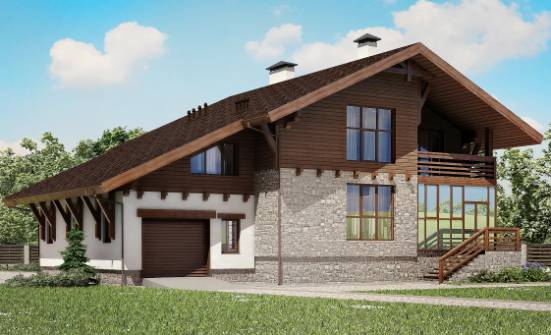 420-001-П Проект трехэтажного дома мансардой, гараж, огромный домик из кирпича Черкесск | Проекты домов от House Expert