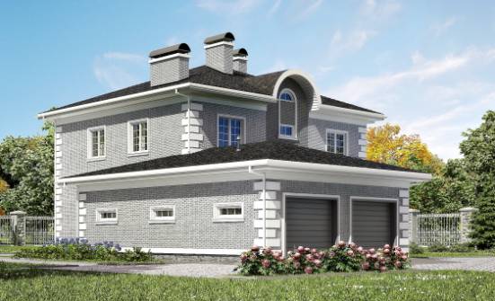 245-004-Л Проект двухэтажного дома и гаражом, уютный загородный дом из кирпича Черкесск | Проекты домов от House Expert