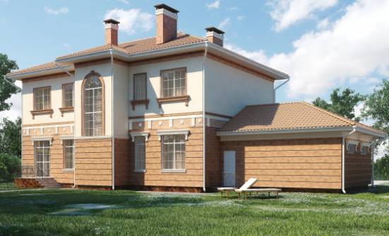 285-001-Л Проект двухэтажного дома и гаражом, просторный загородный дом из кирпича Черкесск | Проекты домов от House Expert