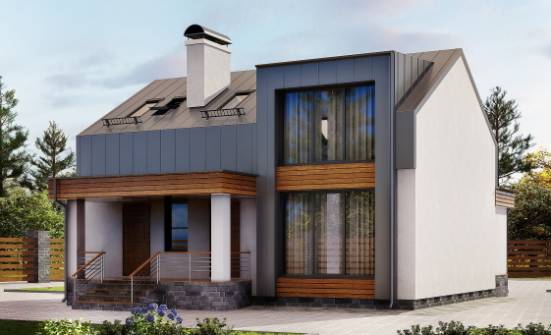 120-004-П Проект двухэтажного дома с мансардным этажом, классический домик из твинблока Черкесск | Проекты домов от House Expert