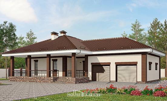 160-015-П Проект одноэтажного дома, гараж, бюджетный домик из блока Черкесск | Проекты домов от House Expert