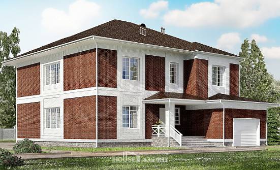 315-001-П Проект двухэтажного дома, гараж, классический коттедж из кирпича Черкесск | Проекты домов от House Expert