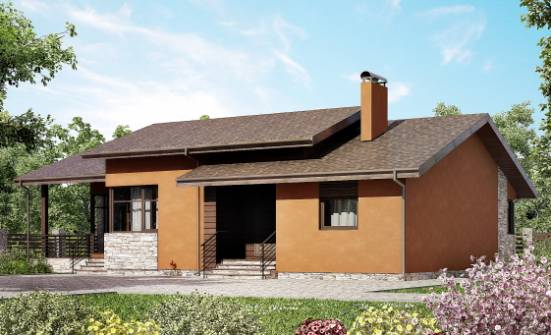 130-007-П Проект одноэтажного дома, недорогой домик из теплоблока Черкесск | Проекты домов от House Expert