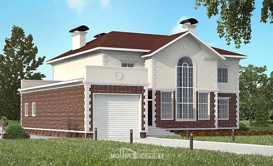 380-001-Л Проект двухэтажного дома, гараж, просторный коттедж из кирпича Карачаевск | Проекты домов от House Expert