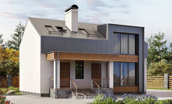 120-004-П Проект двухэтажного дома с мансардным этажом, классический домик из твинблока Черкесск | Проекты домов от House Expert