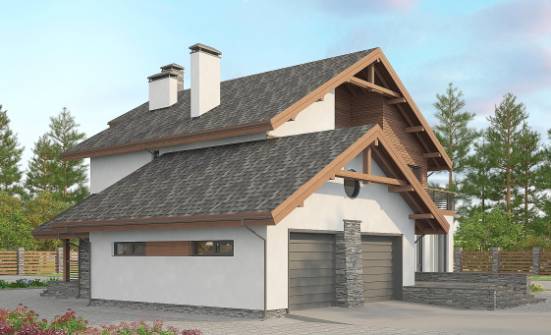 270-003-Л Проект двухэтажного дома с мансардой и гаражом, огромный дом из арболита Черкесск | Проекты домов от House Expert