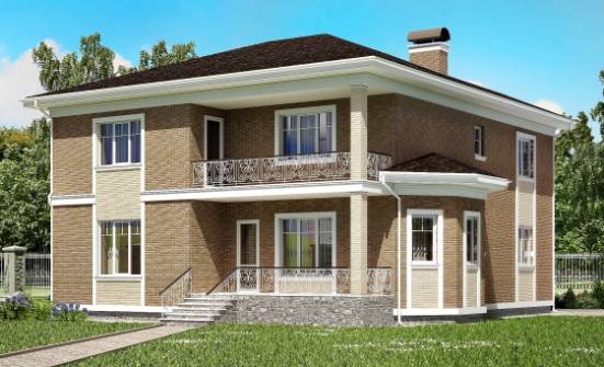335-002-П Проект двухэтажного дома и гаражом, огромный дом из кирпича Черкесск | Проекты домов от House Expert