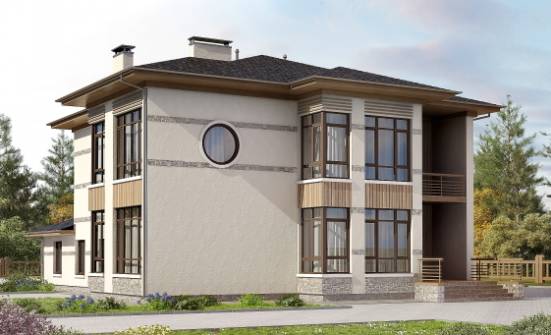 345-001-П Проект двухэтажного дома, современный дом из бризолита Черкесск | Проекты домов от House Expert