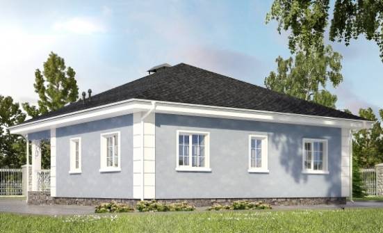 100-001-П Проект одноэтажного дома, современный домик из поризованных блоков Черкесск | Проекты одноэтажных домов от House Expert