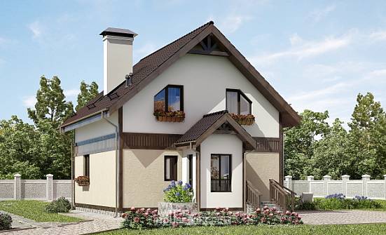 105-001-П Проект двухэтажного дома мансардой, простой дом из газосиликатных блоков Карачаевск | Проекты домов от House Expert