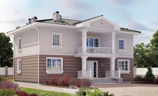 210-005-П Проект двухэтажного дома, современный загородный дом из теплоблока Черкесск | Проекты домов от House Expert