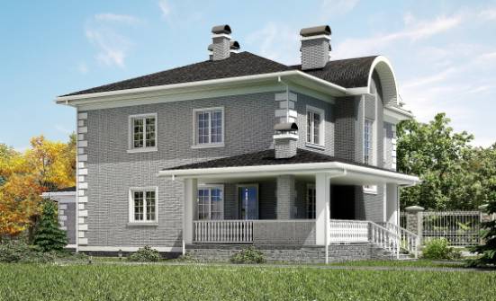 245-004-Л Проект двухэтажного дома и гаражом, уютный загородный дом из кирпича Черкесск | Проекты домов от House Expert