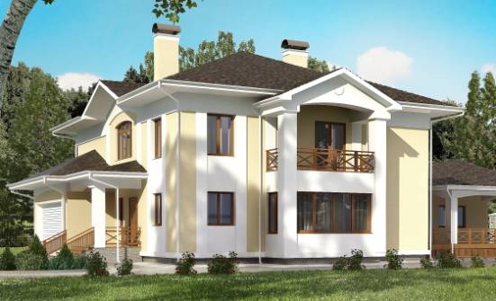 375-002-Л Проект двухэтажного дома и гаражом, современный домик из кирпича Черкесск | Проекты домов от House Expert