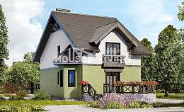 120-003-П Проект двухэтажного дома с мансардой, компактный домик из арболита Карачаевск, House Expert
