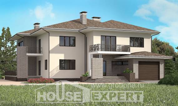 500-001-П Проект трехэтажного дома и гаражом, классический дом из кирпича Черкесск, House Expert