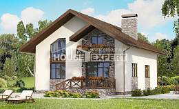 155-001-П Проект двухэтажного дома мансардой, гараж, доступный коттедж из газобетона, Черкесск