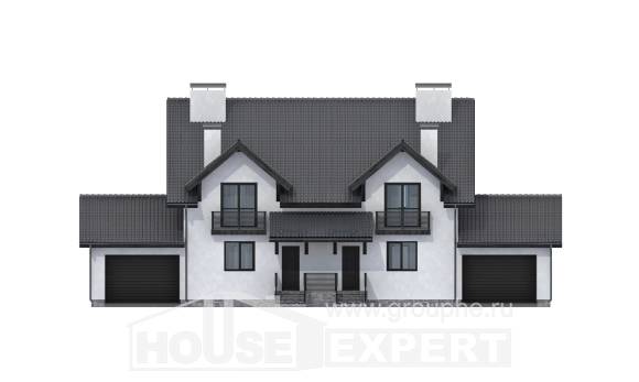 290-003-П Проект двухэтажного дома мансардой, огромный загородный дом из керамзитобетонных блоков Черкесск, House Expert