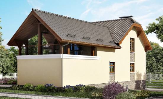 255-003-П Проект трехэтажного дома мансардный этаж, гараж, современный домик из пеноблока Черкесск | Проекты домов от House Expert