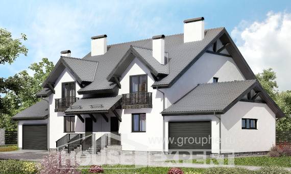 290-003-П Проект двухэтажного дома с мансардой, красивый дом из пеноблока Карачаевск, House Expert
