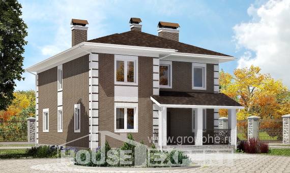 185-002-П Проект двухэтажного дома, доступный коттедж из газобетона Карачаевск, House Expert