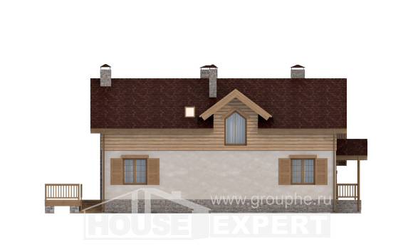 165-002-П Проект двухэтажного дома мансардный этаж, гараж, простой домик из газобетона Карачаевск, House Expert