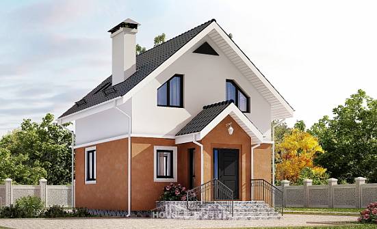 070-001-Л Проект двухэтажного дома мансардный этаж, скромный коттедж из арболита Карачаевск | Проекты домов от House Expert