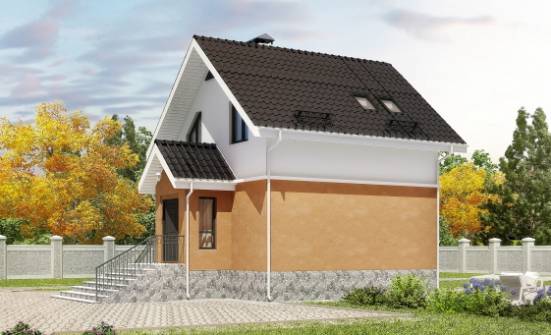 100-005-Л Проект трехэтажного дома с мансардой, современный загородный дом из блока, Черкесск
