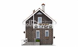 045-001-Л Проект двухэтажного дома мансардой, простой коттедж из поризованных блоков Карачаевск, House Expert