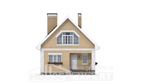 130-004-П Проект двухэтажного дома мансардой, уютный загородный дом из твинблока Черкесск, House Expert