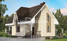 125-001-Л Проект двухэтажного дома с мансардным этажом, красивый загородный дом из теплоблока Черкесск, House Expert