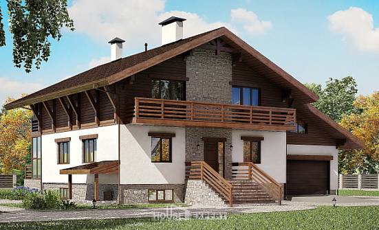 420-001-П Проект трехэтажного дома мансардный этаж, гараж, огромный загородный дом из кирпича, Черкесск